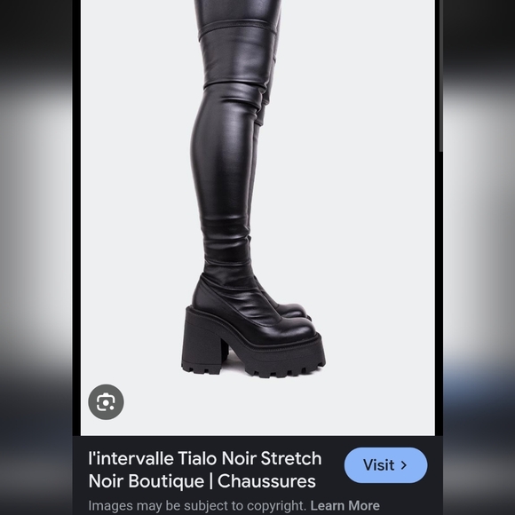 L'INTERVALLE Shoes - L'Intervalle Black Stretch Platform Boots